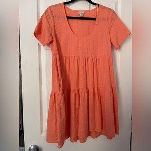 Coral babydoll dress from Target